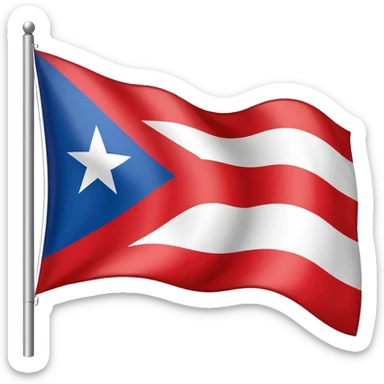 Black and white Puerto Rico flag sticker