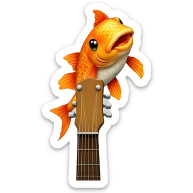 Koi fish on a guitar  sticker