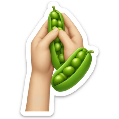 a bean holding hands with a pea sticker