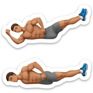 side-view of guy doing decline-crunches sticker