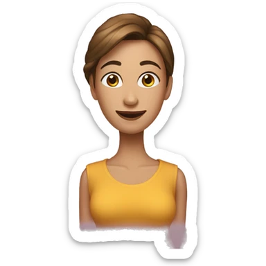 crea un emoji de una mujer en una foto  sticker