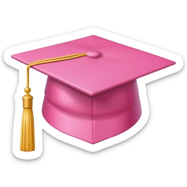 Pink graduation cap sticker