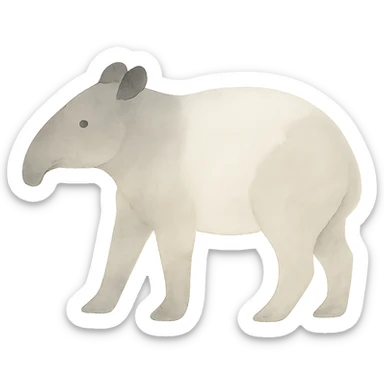 a tapir in a watercolor art style, soft and painterly sticker