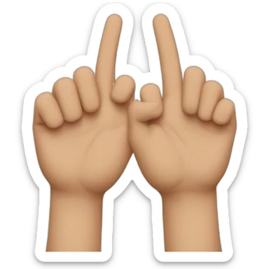 Two hands who one finger of both cross together  sticker