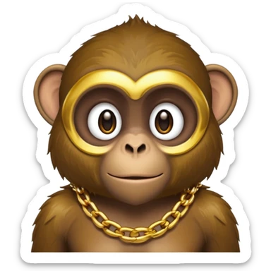Dark monkey with a dew eag and gold chain sticker