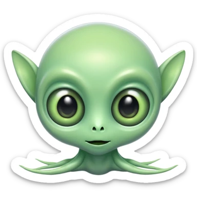 Cute transparent alien creature innet sticker