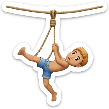 hand letting go a rope fall sticker