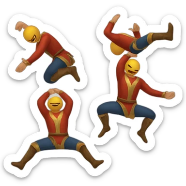 medieval circus acrobat doing a backflip sticker