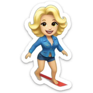 Dolly parton surfing sticker
