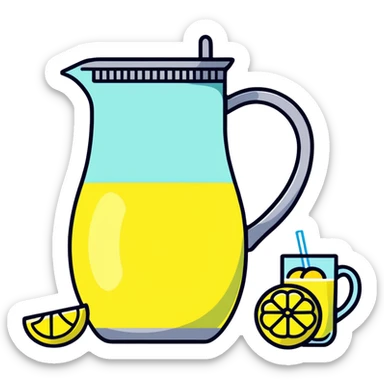 lemonade stand with pitcher of lemonade sticker