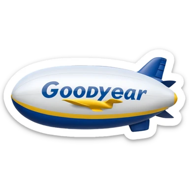 Goodyear Blimp Emoji with the word "Goodyear" on the side sticker