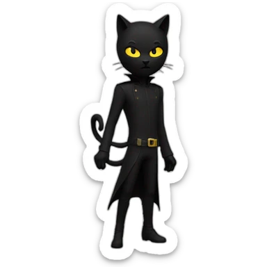 Chat noir qui fait peur un clin d’œil sticker