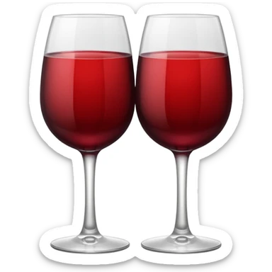 2 red wine glasses are cheered sticker