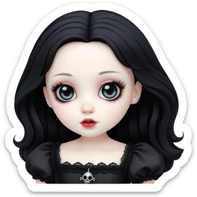 Cute goth doll  sticker