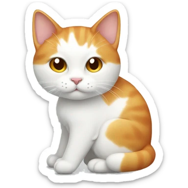 white cat with ginger ears sticker