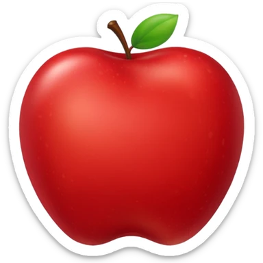 Red Apple, cushion style, plush and puffy, soft textures  sticker