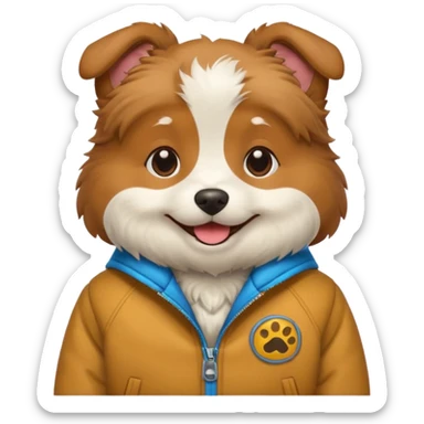 Perro con chaqueta sticker