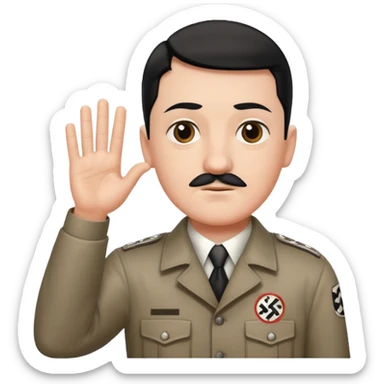 Hitler salute with nazi symbol on shirt sticker