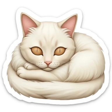 White Siam cat sleep sticker