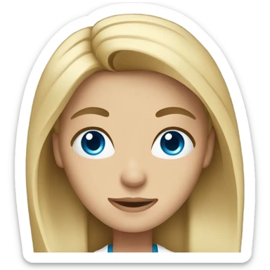 A blonde doctor with blue eyes and long hair sticker