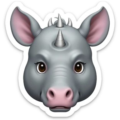 Elasmotherium. Siberian unicorn rhino face sticker