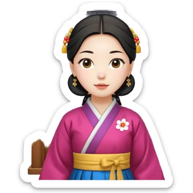 Korean woman serving the hall sticker