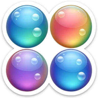 multiple bubbles each one separate sticker