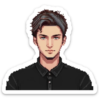 handsome guy with a stylish haircut sticker