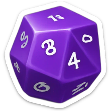 D20 purple dice sticker