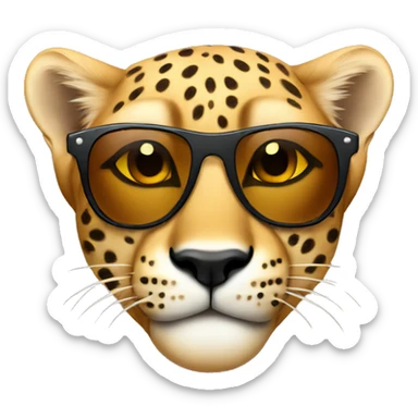 A cheetah wearing sunglasses  sticker
