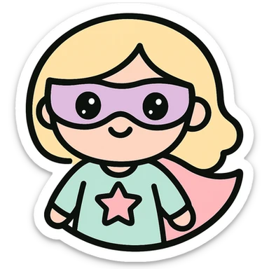 little alchemy style icon
subject: super human
border: medium-black
shape: round, circular
background: white
style: full color fill with medium black outlining sticker