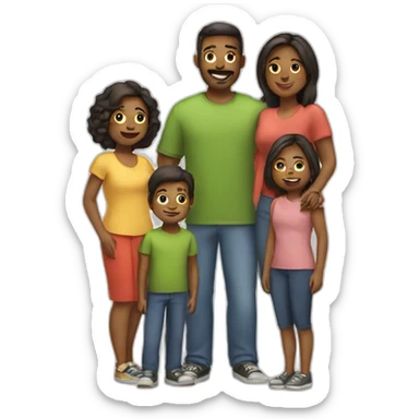 family taking picture sticker