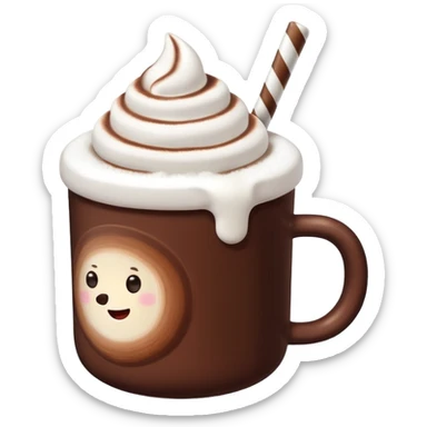 A cute Christ hot chocolate with marshmallows sticker