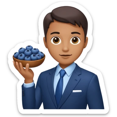 make the bluberies larger but still keep the business person sticker