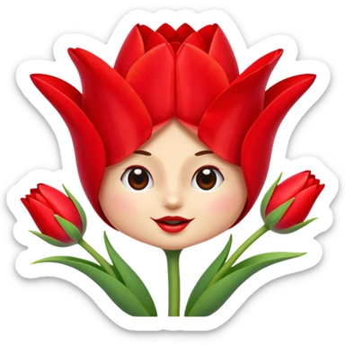 Personified tulip doing a grand battement  sticker