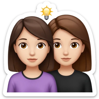 2 Besties g girls one dark brown hair one light brown hair sticker