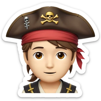 please generate an emoji of Fusatarou Oosawa from golden kamuy wearing a pirate hat sticker