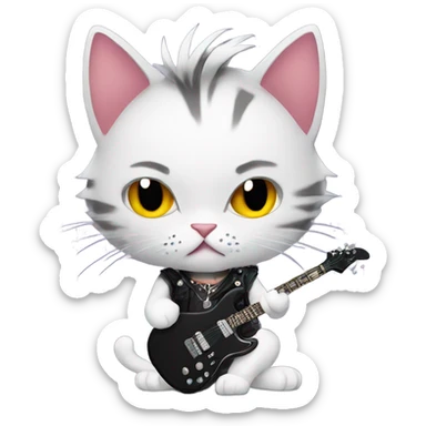 Punk rock cat  sticker