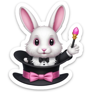 Pulling out Magic rabbit out of a hat rabbit out of a hat sticker