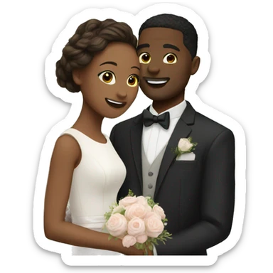 romantic wedding moment outdoors sticker