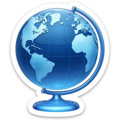 Blue globe world sticker