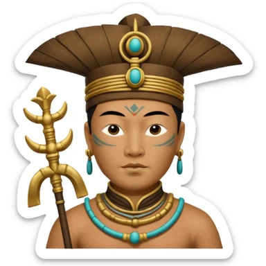 sanxingdui man from Xia, Shang, and Zhou dynasties doing 12 different things sticker