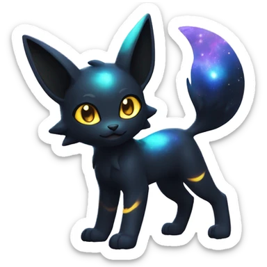 Shiny Nebula Galaxy Umbreon-Litten full body sticker