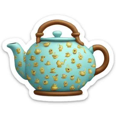 teapot with tea cozy sticker
