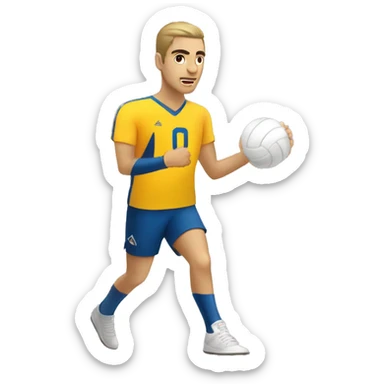 persona en el piso jugando voleibol sticker