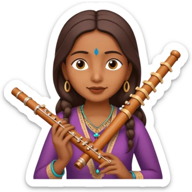 Flute indian women sticker