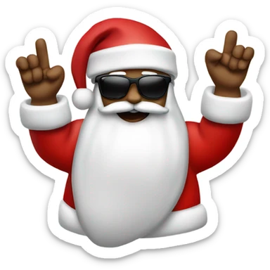Santa with sunglasses waving Shaka  sticker