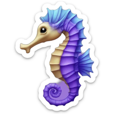 Seahorse purple sticker