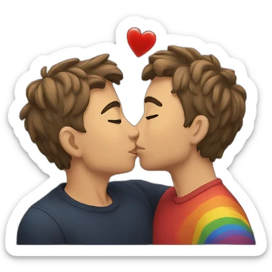 Gay kiss love sticker