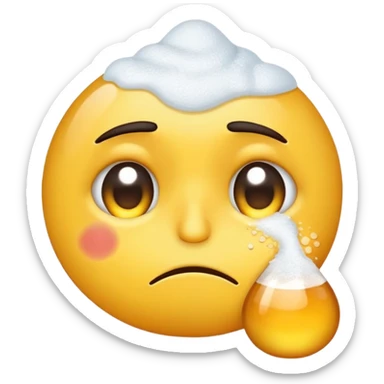 Emoji with tired eyes sniffing salt sticker